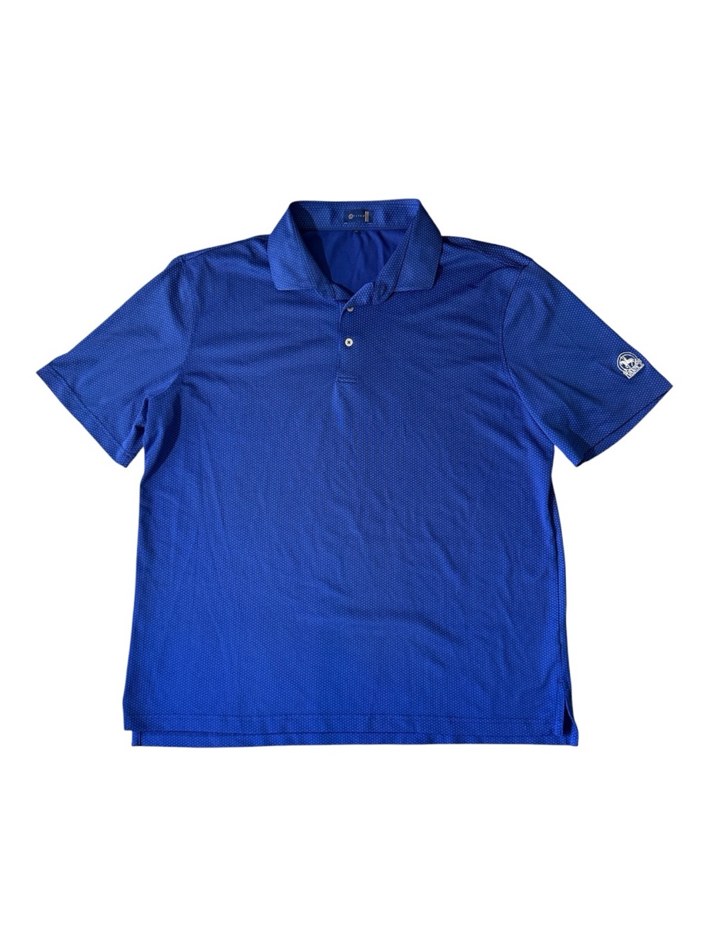 Stitch mens XL blue micro pattern performance golf polo shirt EUC